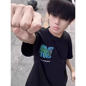 万针全刺绣工艺抖音得物高品质260克重磅纯棉双纱美式高街短袖T恤图片