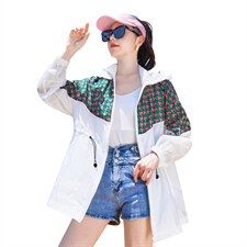 透气防晒衣女款夏季2025新款薄款罩衫宽松印花大码百搭防晒服外套，女装防晒衣，帛香坊