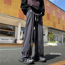 港风秋季新款宽松潮流卫裤拉链设计休闲裤B315-K23484-p60控78，男装休闲裤，电商B315