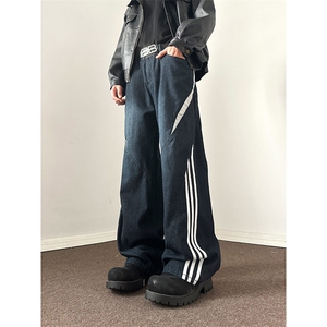 903-AK96- 特P55  S -3XL 大条纹牛仔裤！1图片
