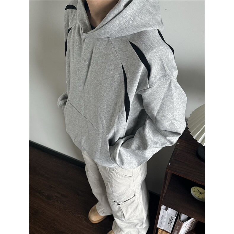 复古潮牌异形分割网眼拼接连帽卫衣解构机能风男女上衣WY0061,男装卫衣,星座516A
