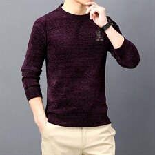B-N21856冬季新款男士圆领毛衣雪尼尔加绒针织打底衫男装保暖P55,男装针织衫/毛衣,电商B360