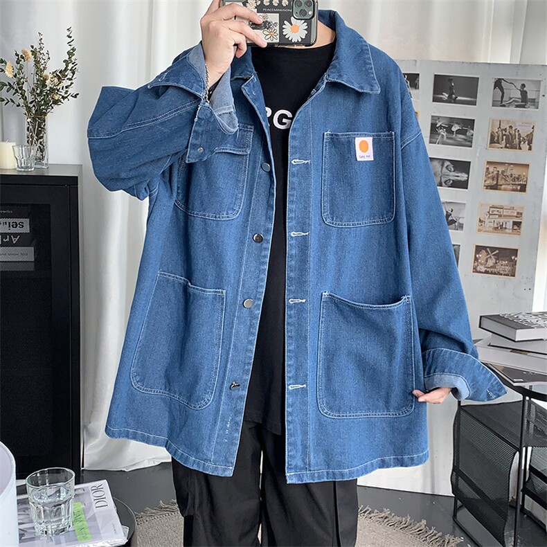 超火cec外套男士春秋季新款韩版潮流ins工装牛仔夹克衣服5126-P70图片