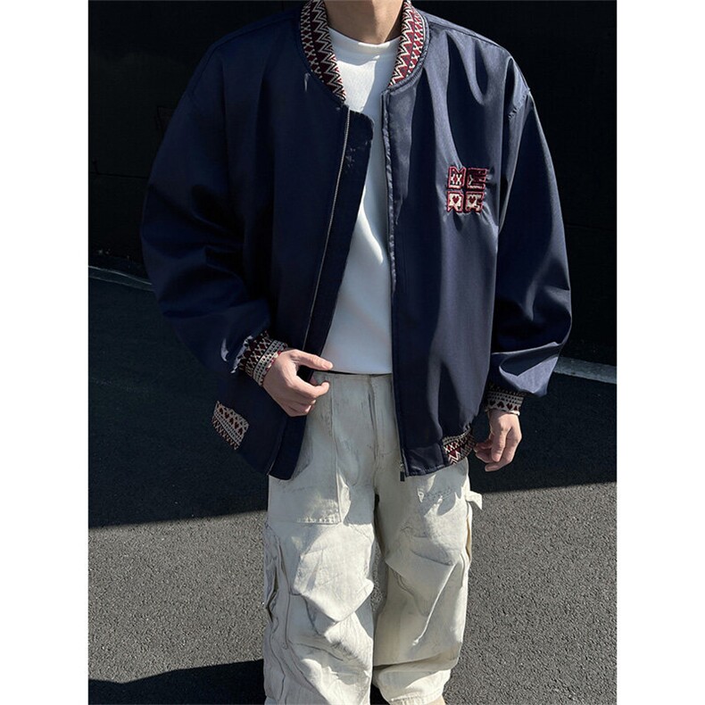 民主风提花拼接飞行夹克棒球服男xh94-特60,男装夹克,电商B367