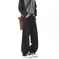 美式复古拼接弯刀阔腿牛仔裤垂感310A-4-NZ50-P39加绒49，男装牛仔裤，星座310A-4