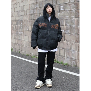 1506-1/MM80301高质量/P89复古美式街头嘻哈PU皮加厚棉服男女图片
