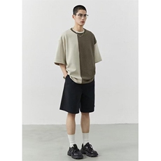 简约撞色拼接短袖男女夏季针织冰丝T恤上衣服衫潮打底TB205，男装T恤，星座1116A（原606A-3）