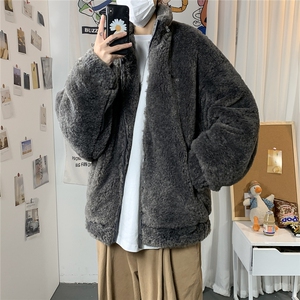 1羊羔毛棉衣外套男宽松加棉加厚ins大码情侣棉服7956P105控138图片