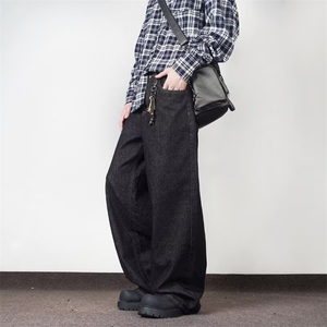 美式丹宁原牛黑潮牛仔裤男女cleanfit宽松直筒长裤K70826-P45网图图片
