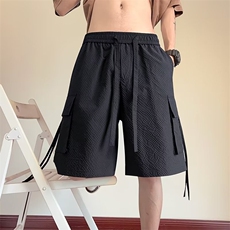 泡泡格五分裤男士韩版潮流帅气百搭2024夏季ins休闲短裤K5623-P46，男装牛仔裤，星座412-2