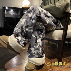 2025冬季新款潮流迷彩夹棉宽松保暖棉裤B315-K909-p65控88，男装休闲裤，电商B315