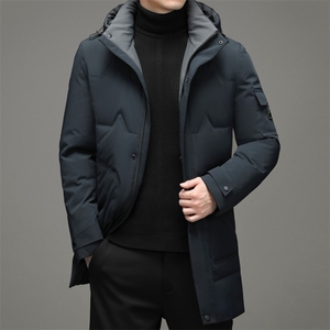 男士厚款羽绒服商务休闲中长款羽绒服宽松连帽款SNNYR862208-P315图片