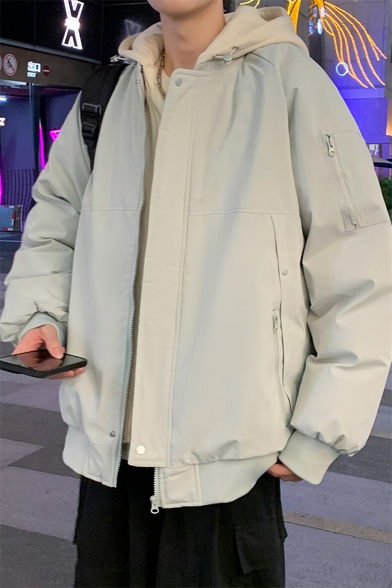 美式假两件棉服外套男2026秋冬校园风宽松棉衣夹克A436-2583-P95,男装夹克,电商A436
