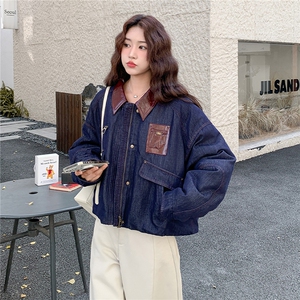 新标90%白鸭绒牛仔拼接羽绒服W604 P265 K398图片
