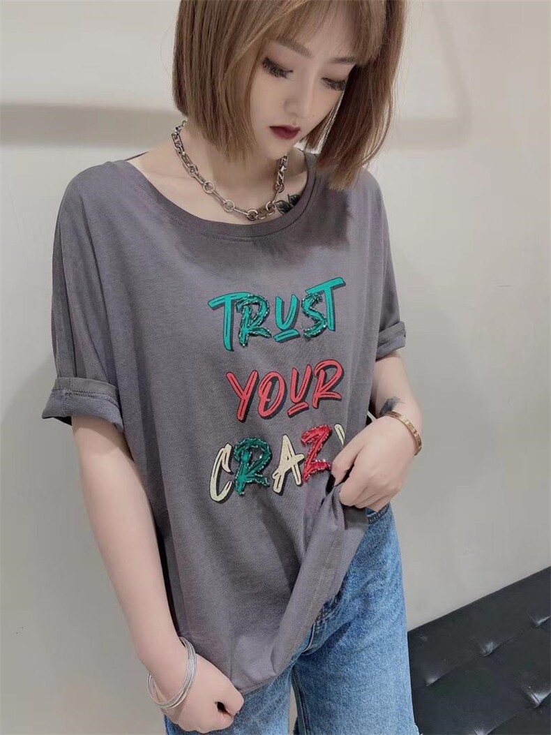 新款印花T，女装，莎拉