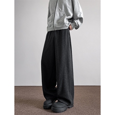 8XL-M高品质含羊毛！雪尼尔卫裤加厚休闲阔腿裤男K9117P108控138，男装休闲裤，电商D206-1