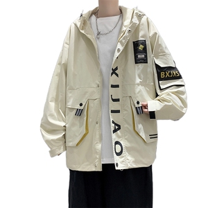 港风模特 新款学院风情侣多口袋撞色男生夹克外套 JK77 P95限128图片