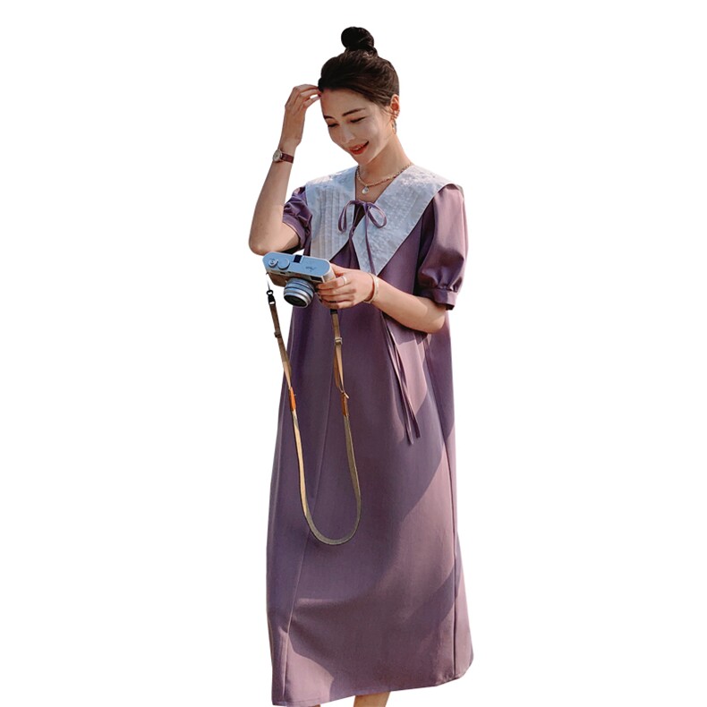 【现货】夏季V字大翻领法式连衣裙088-1872P95K148,女装连衣裙,2C088
