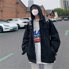 牛仔夹克男秋季高街hiphop港风宽松外套复古潮牌上衣JK556-P78，男装夹克，星座1103-3