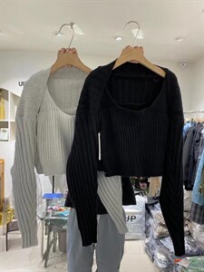 秋冬新款 慵懒毛衣两件套,女装针织衫/毛衣,UPUP