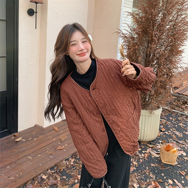 安可拉红羊羔毛外套女冬2024新款高级感宽松小个子两面穿保暖棉服,女装短外套,2C029