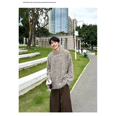 秋冬季新款加厚美式复古时尚提花宽松圆领套头针织毛衣男女气质，男装针织衫/毛衣，星座506A