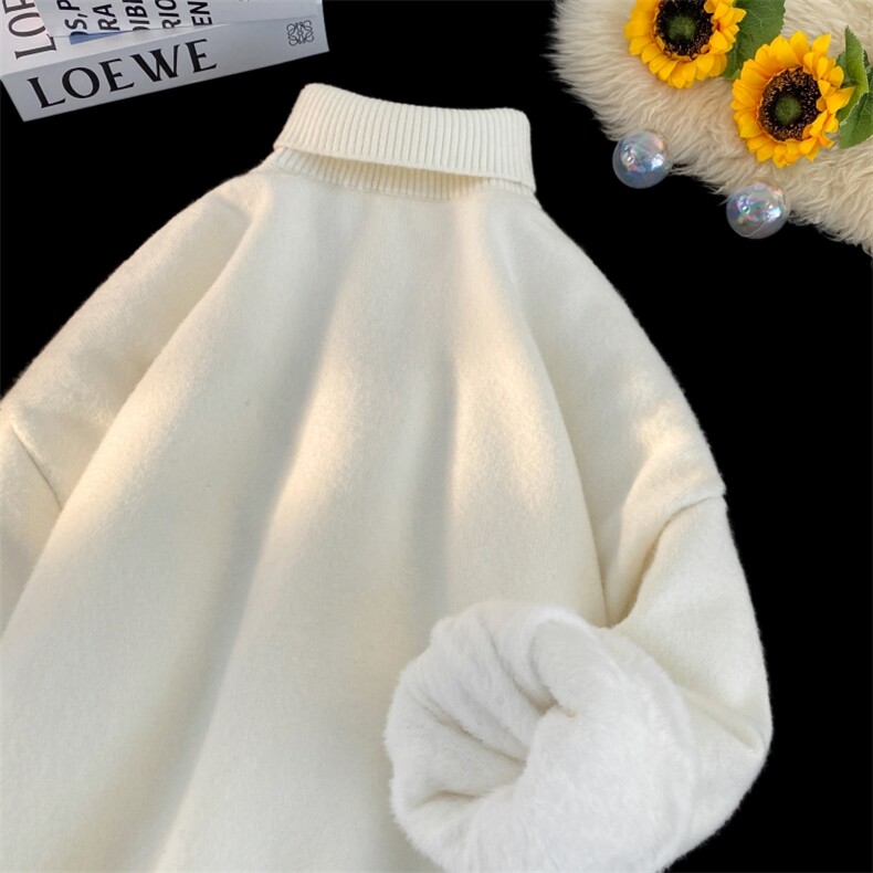 MG8507-JR-PP59升级加绒两翻领加厚毛衣慵懒风男针织衫高领线衫，男装针织衫/毛衣，星座614