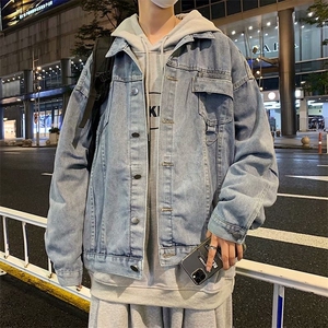 工装牛仔外套男港风潮牌宽松暗黑系痞帅韩版潮牌上衣夹克 JX305图片