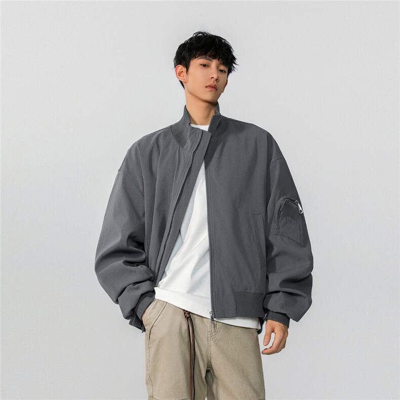 男装2026春季飞行服夹克春装大码cleanfit宽松拉链外套S381-特88,男装夹克,电商A233-1