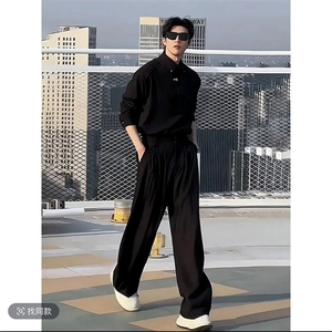 抖音高级网红衬衫休闲弯刀裤套装男TZ282-P136（网图仅供参考图片