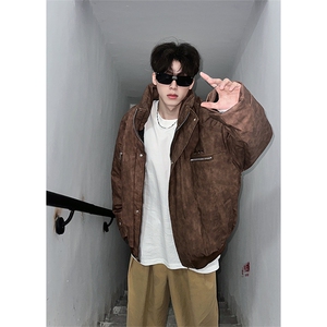 405A  美式复古个性金属设计短款皮衣棉服 MY24916-特批108控178图片