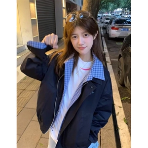 百搭夹克新款原宿简约文艺潮流时尚ins气质慵懒日系流行J620,文艺复兴风格穿衣搭配图片