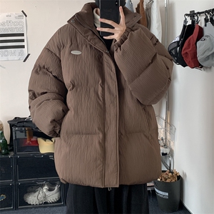 W8209 P120 控158 肌理感新面料宽松压皱休闲棉服羽绒棉上衣棉衣图片
