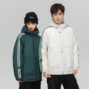 现货 外贸侧飞图立领光板团体服班服宽松韩版情侣学生外套羽绒服图片