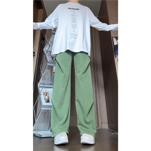 抖音品质秋季新款潮流水洗褶皱宽松休闲裤B315-K24263-特p45控88图片