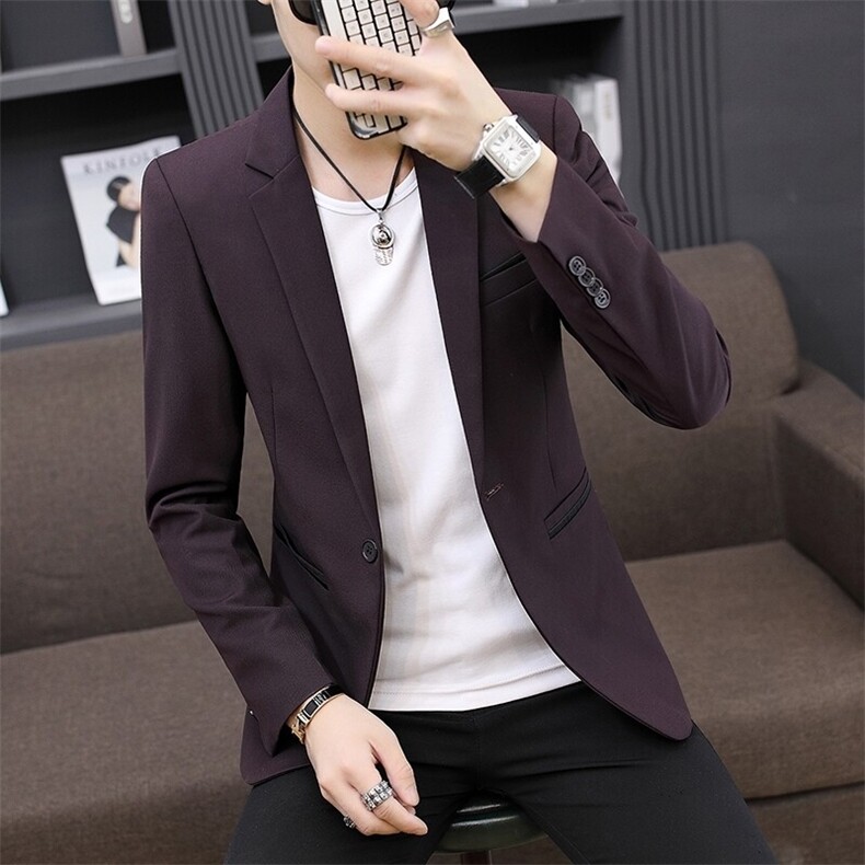 XZ8602P80西装男士修身单上衣青年帅气春秋小西装纯色西服外套,男装西服,星座510A-2