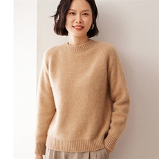 2025秋冬新款35%山羊绒女士5针三股加厚圆领羊绒衫，女装羊绒衫，拓驰羊绒