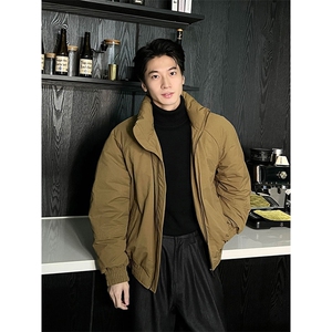 现货美式高街休闲棉衣夹克三防立领纯色户外工装加厚棉服外套图片