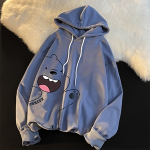 WY2131-P35 加绒款-P40 纯棉连帽卫衣男大码运动帽衫宽松薄外套男图片