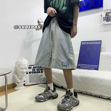 2023牛仔短裤排扣潮牌百搭宽松休闲五分裤313A-1-NZ003-P45控58，男装牛仔裤，星座808A-1