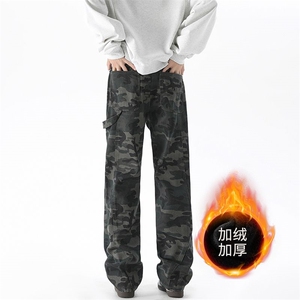 秋冬迷彩加绒裤男女同款高级感拼接 XZ201- 7082 加绒P55 常规45图片
