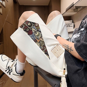 夏季男士刺绣直筒短裤男拼接休闲五分裤小熊运动A266-KZ508-P28图片