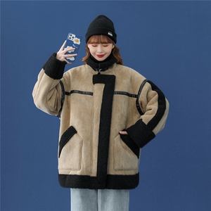 1羊羔毛休闲宽松大码M-5XL情侣潮棉服外套男YG7538P145控188