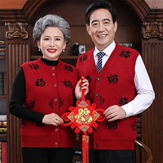 时尚潮流2024年秋季新款中老年男女款贾ling马甲圆领，女装马甲，衣恋羊绒