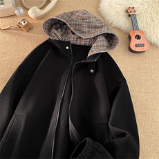 2026春季新款港风摆拍大码肌理感连帽夹克M-5XHJ25057-特P55，男装夹克，电商A022