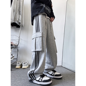 K121/P55春装新现货高品质华棉工装立体袋休闲裤男卫裤大码运动裤图片