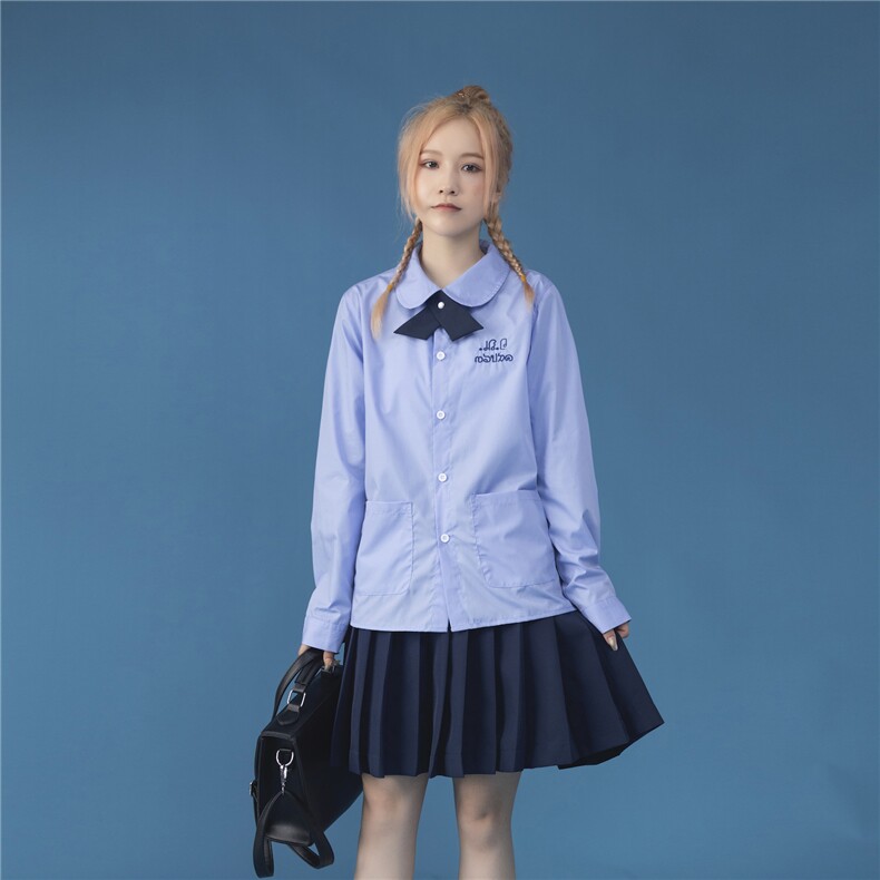 中性C316CS671P58秋装长袖衬衫泰式校服情侣装制服班服学院少年,男装衬衫,电商C316