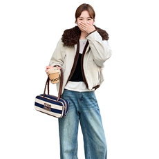 （新款现货）2025冬装时尚圈圈毛翻领狐狸毛内里外套（两面穿），女装短外套，印象茜