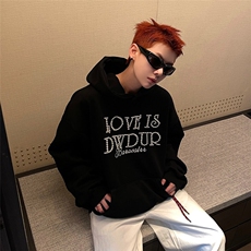 【有货】DWY80-特P72美式复古珍珠加绒卫衣男女LOVE重磅帽衫潮，男装卫衣，星座603-2