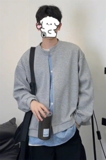 特批P55无差价春季港风高级感条纹拼接假两件宽松卫衣男W5055，男装卫衣，电商A001-1